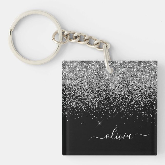 Porte-clefs Script Monogram Girly Name (Devant)