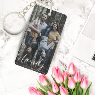 Porte-clefs Script personnalisé de la famille de photos Porte 