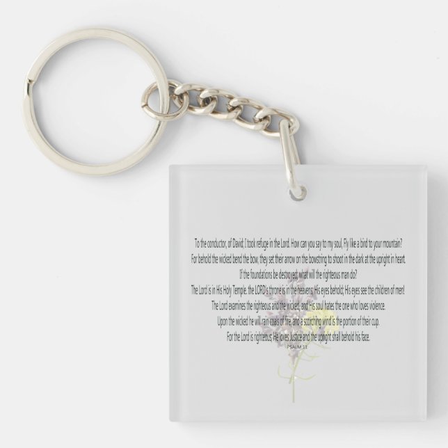 Porte-clefs Scripture, psaume 11 (Devant)
