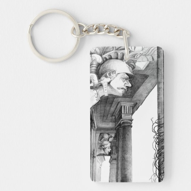 Porte-clefs Sculpture du château Crayon Art (Devant)