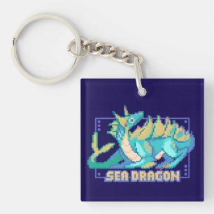 Porte-clefs Sea dragon, dragon de mer pixel art
