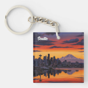 Porte-clefs Seattle Washington Mt Rainier Sunset