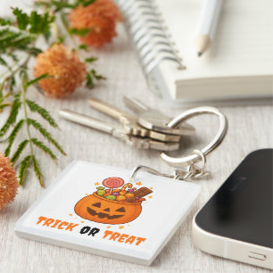 Porte-clefs Seau citrouille plein de sucré - Halloween