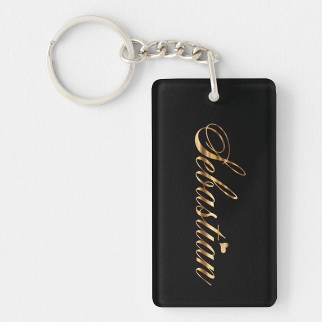 Porte-clefs Sebastian gold Design Lettering (Devant)