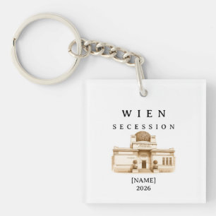 Porte-clefs Sécession viennoise personnalisée Nom & Année
