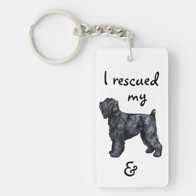 Porte-clefs Secourir Black Russian Terrier (Devant)