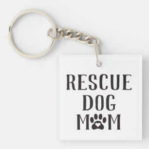 Porte-clefs Secourir Chien Maman Empreinte de patte de coeur