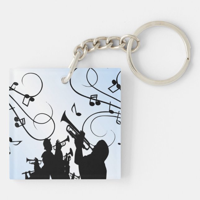 Porte-clefs Section de trompette Musique bleue (Dos)