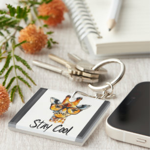 Porte-clefs Séjour Cool - Giraffe avec lunettes de soleil Illu