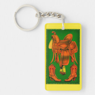 Porte-clefs Selle occidentale et bottes de cowboy