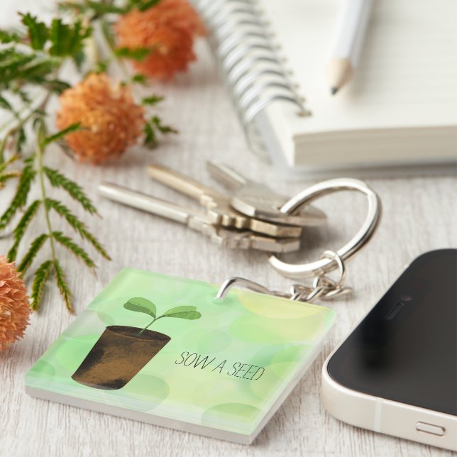 Porte-clefs Semer une graine (Devant Droit)