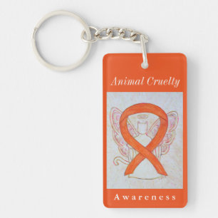 Porte-clefs Sensibilisation à la cruauté animale Ruban Angel P
