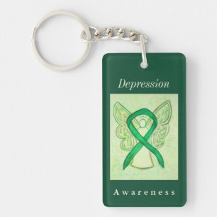 Porte-clefs Sensibilisation à la dépression Ruban Angel Porte 