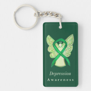 Porte-clefs Sensibilisation à la dépression Ruban Angel Porte