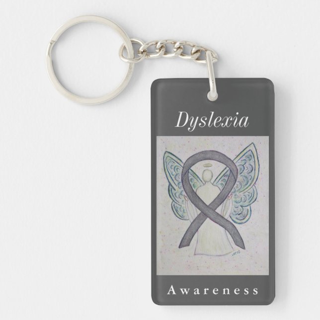 Porte-clefs Sensibilisation à la dyslexie Porte - clé d'angle  (Devant)