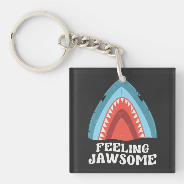 Porte-clefs Sentez Jawsome Requin amusant Puns d'été (Devant)