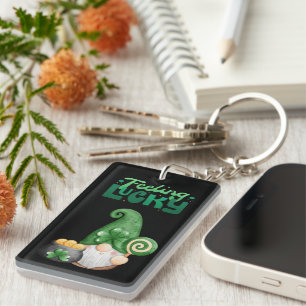 Porte-clefs Sentez-vous chanceux Joyeux texte personnalisé de 