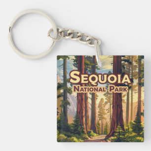 Porte-clefs Sequoia National Park California Tree Retro