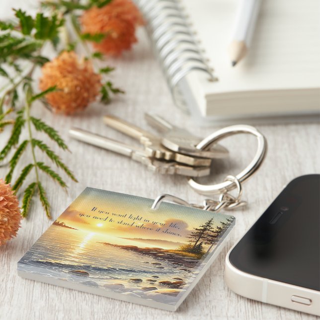 Porte-clefs Serene Lake & Quote (Devant Droit)