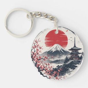 Porte-clefs Sérénité du coucher de soleil sur le mont Fuji – A