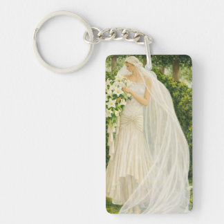 Porte-clefs Serenity in Ivory: A Bride in a Garden Reverie