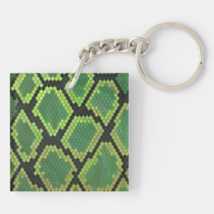 Porte-clefs Serpent noir et vert