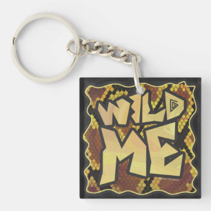 Porte-clefs Serpent Wild Me Brown et imprimé or
