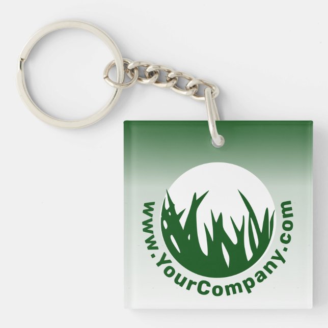 Porte-clefs Service d'entretien de pelouse Green White Logo WW (Devant)