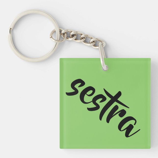 Porte-clefs sestra de la calligraphie de noir d'orphelin (Devant)