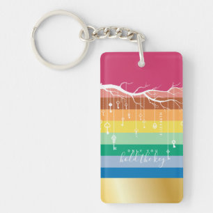 Porte-clefs Seule la clé Rainbow Branch Script & Gold est con
