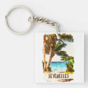 Porte-clefs Seychelles Vue panoramique des îles tropicales