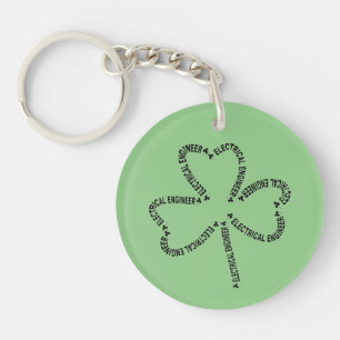Porte-clefs Shamrock de texte de l'ingénieur électrique