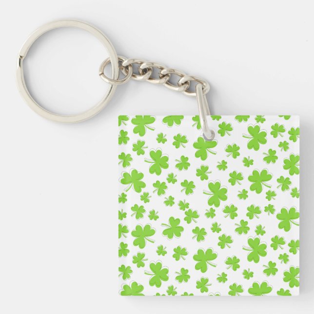 Porte-clefs shamrock de trèfle Lucky (Devant)