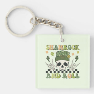 Porte-clefs Shamrock et rouleau - Clover de squelette