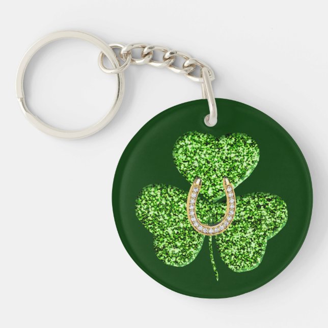 Porte-clefs Shamrock parties scintillant Et Porte - clé Horses (Devant)