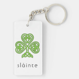 Porte-clefs Shamrock vert Slainte St. Patrick's Day Celtic