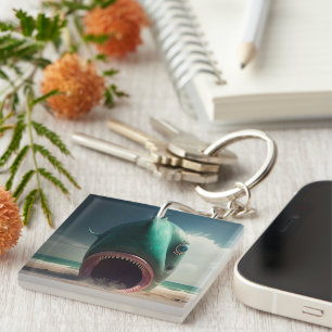 Porte-clefs Shark sculpture on the beach