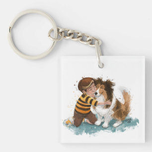 Porte-clefs Sheltie and Boy Dog Hug