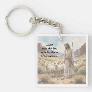 Porte-clefs Shepherd goes before them Bible Scripture