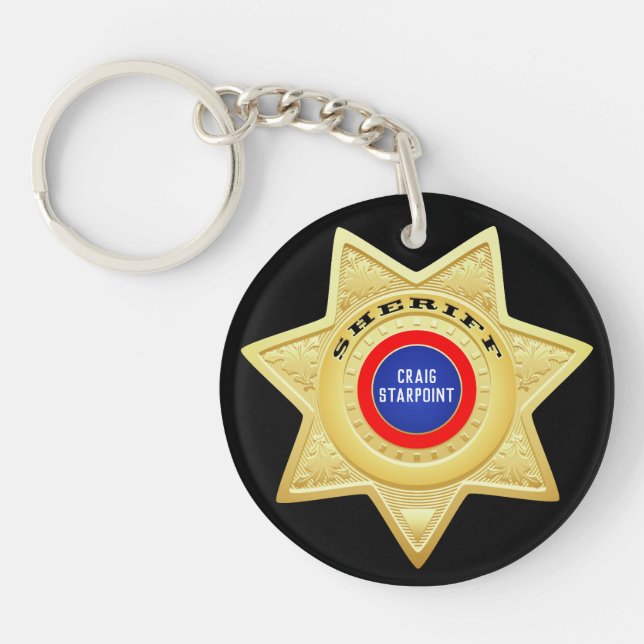 Porte-clefs Sheriff Police Star Gold (Devant)