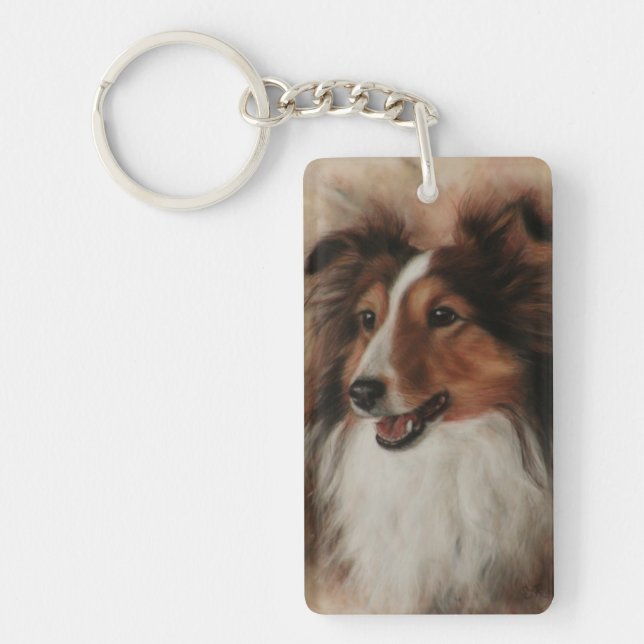 Porte-clefs Shetland Sheepdog Sheltie sourire (Devant)
