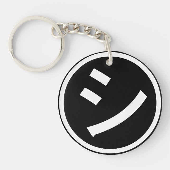 Porte-clefs ㋛ Shi Kana Katakana Smiling Emoji / Emoticon (Devant)