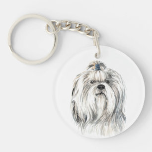 Porte-clefs Shih Tzu aquarelle