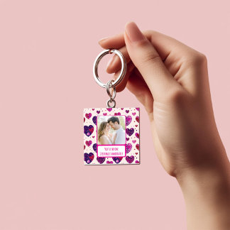 Porte-clefs Shimmer Purple Heart Txt Back Immédiatement