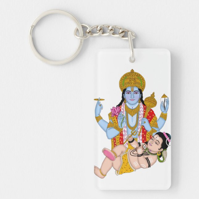 Porte-clefs Shiva & Vishnu Keychain – Spiritual Combo Keyring (Devant)