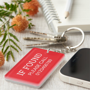 Porte-clefs Si Clés Trouvées Veuillez Appeler Ce Numéro Person