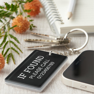 Porte-clefs Si trouvé, veuillez appeler ce numéro personnalisé