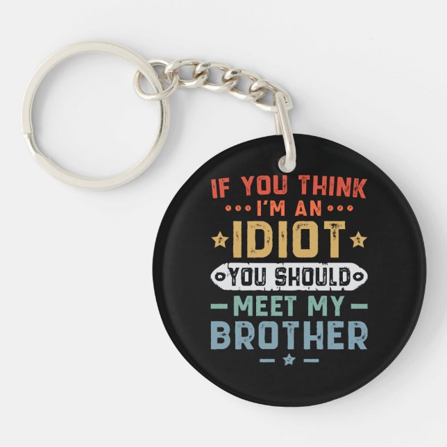 Porte-clefs Si vous pensez que je suis un idiot, vous devriez  (Devant)