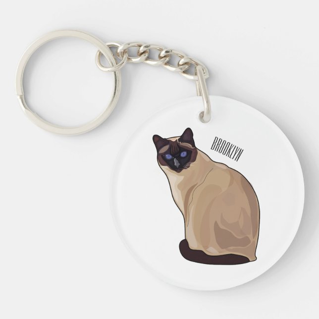 Porte-clefs Siamese cat cartoon (Devant)