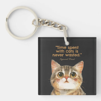 Porte-clefs Sigmund Freud Cat Quote Acrylic